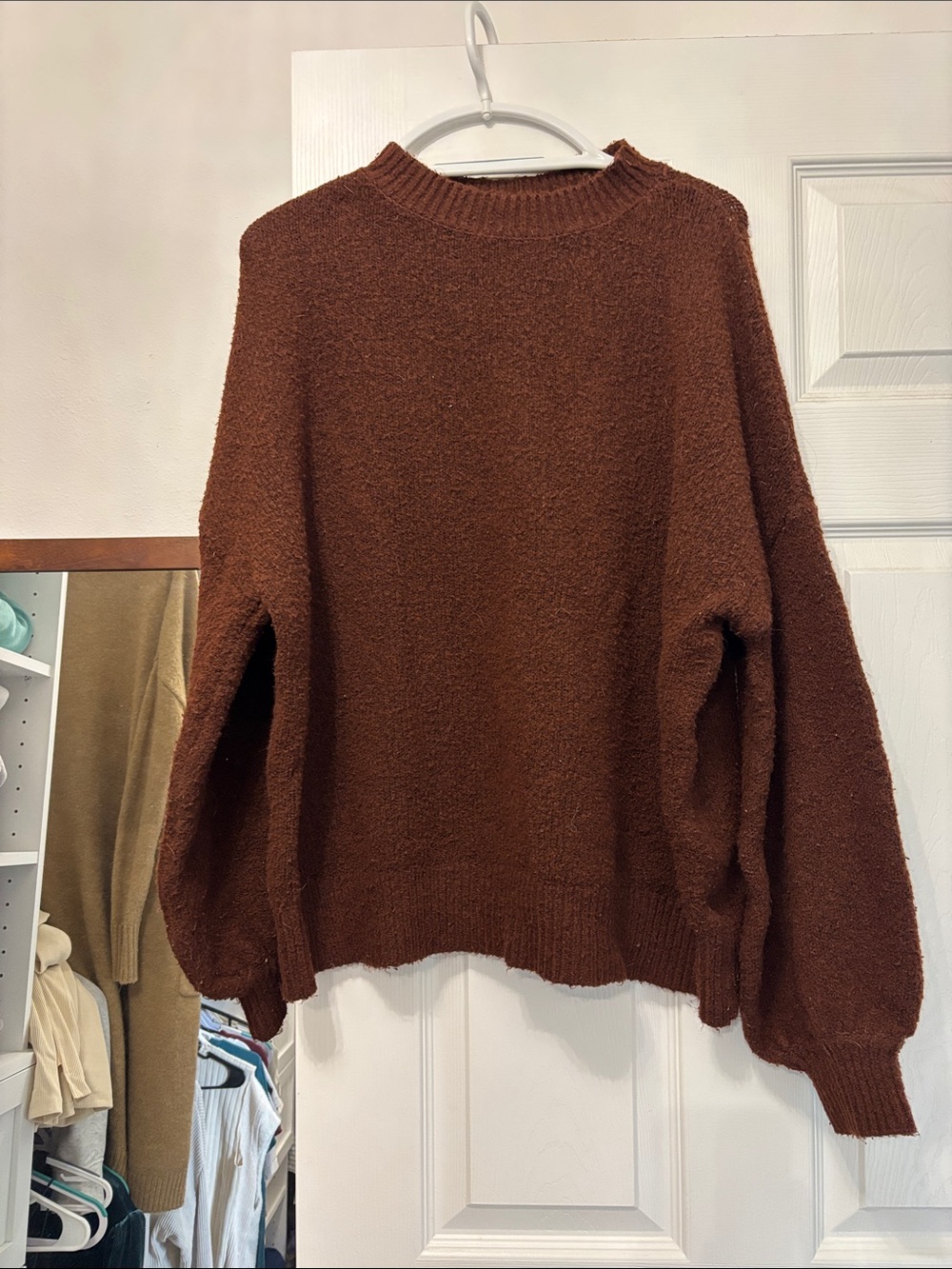 Women's Brown Crewneck Sweater - Classic Everyday Pullover